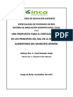 Una Propuesta para El Fortalecimiento de Los Principios Del Sial en La Soberanía Alimentaria Del Municipio Morón.