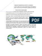 Vías de Comunicación y Medios de Transporte Del Distrito y La Provincia