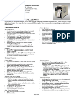 Xi4 Printer Specifications