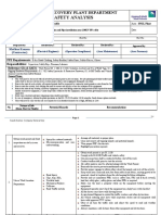 Job Safety Analysis: Shaybah NGL Recovery Plant Department