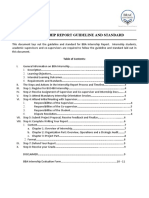 Bba Internship Report Guideline and Standard: Table of Contents