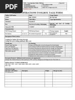 CM 05 Cargo Operations Toolbox Talk Form
