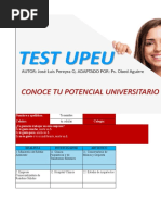 Test Upeu: Nombre y Apellidos: Celular: Colegio