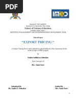 MBA - III - IB - Sanket Selmokar - Export Pricing