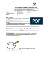 Pre Kinder Pensamiento Matematico Noviembre