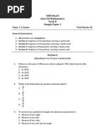 Time: 2 Hours Total Marks: 80: CBSE Board Class VII Mathematics Term II Sample Paper 1