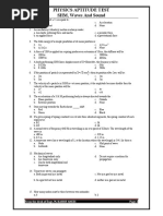 Physics Aptitude Test SHM, Waves and Sound: From The Desk of Engr. M. KASHIF ANEES