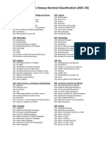 A Summary of The Dewey Decimal Classification (DDC 23) : 000 Computer Science, Knowledge & Systems 500 Science