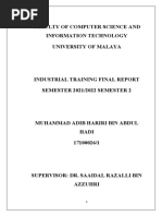 Muhammad Adib Hariri Bin Abdul Hadi - Industrial Training Final Report