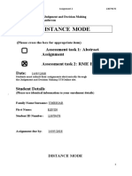 Distance Mode: Assessment Task 1: Abstract Assignment Assessment Task 2: RME Exercises Date: Student Details