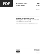 ISO 1736 Milk Powders Determination of Fat Content - Gravimetric Method