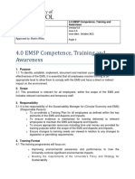 4.0 EMSP Competence, Training and Awareness