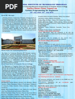 Online Short-Term Course On: National Institute of Technology Warangal