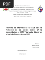 Proyecto de Intervención en Salud para La Reducción de Los Hábitos