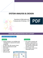 System Analysis & Design: Department of Information and Communication Technology 2017