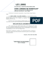 Declaracion Jurada de Domicilio 2022