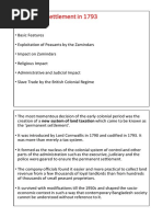 Topic 3 The Permanent Settlement