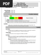 State of Minnesota Monthly Status Report (Example) : Project