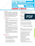 Género Lírico para Tercer Grado de Secundaria