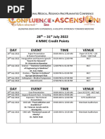 Schedule Confluence X Ascension 2022