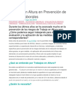 Trabajos en Altura en Prevención de Riesgos Laborales