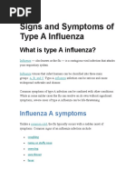 Signs and Symptoms of Type A Influenza