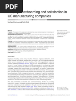 Employee Onboarding and Satisfaction in US Manufacturing Companies