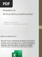 Presentation On Ms Word, Ms Excel and Power Point