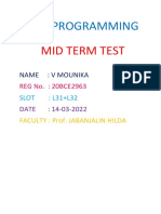 Java Programming: Mid Term Test