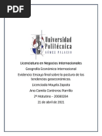 Ensayo Final Sobre La Postura de Las Tendencias Geoeconómicas.