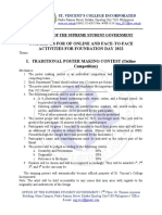 Guidelines For of Online and Face-To-Face Activities For Foundation Day 2022 I. Traditional Poster Making Contest (Online Competition)