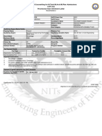 Centralized Counselling For M.Tech/M.Arch/M.Plan Admissions Provisional Seat Allotment Letter