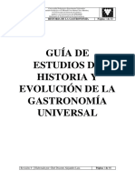 Guía de Estudios de Historia y Evolución de La Gastronomía Universal