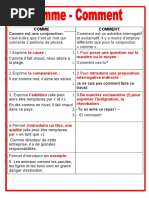 Comme Ou Comment Exercice Grammatical Feuille Dexercices Guide Gram - 109439