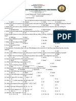 Second Diagnostic Test in Mathematics 7 S.Y. 2019-2020