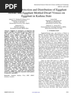 Serological Detection and Distribution of Eggplant Mosaic and Eggplant Mottled Dwarf Viruses On Eggplant in Kaduna State