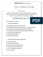 Course Curriculum: Internship On Python