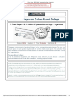 2 Exam Paper Ib SL Math Exponentials and Logs Logarithms