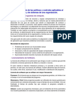 A. Identificación de Las Políticas y Controles Aplicables Al Software y de Sistemas de Una Organización.