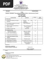 Department of Education: Project Monitoring Tool Project Reward S.Y 2021-2022 First Quarter