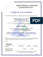 Certificate of Accreditation: Perry Johnson Laboratory Accreditation, Inc