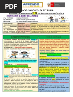 ACTIVIDAD DE APRENDIZAJE Nro 20 - EDUCACIÓN FÍSICA - PRIMERO Y SEGUNDO GRADO