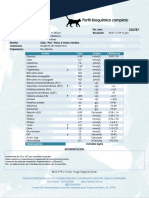 Perfil Bioquímico Completo: Analito Valor Unidad I. Referencia