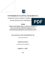 Tesis - Deducción Tributaria Al Adulto Mayor y La Recaudación Del Impuesto Predial en La Municipalidad Distrital de Param - 1