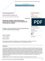 Estudio de Tiempos y Movimientos para Incrementar La Eficiencia en Una Empresa de Producción de Calzado