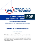 Plan de Gobierno APP - Región Cusco 2023-2026