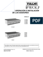 Manual de Operación E Instalación de Los Asadores: VCCB25 VCCB36 VCCB47 VCCB60 VCCB72