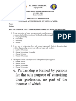 Preliminary Examination - Financial Accounting