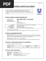 Material Safety Data Sheet: Dove Body Wash - All Variants