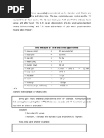 Unit Measure of Time and Their Equivalents: TH TH